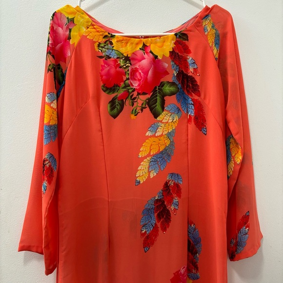 Vintage Peach Floral Dress/Top - Picture 6 of 10